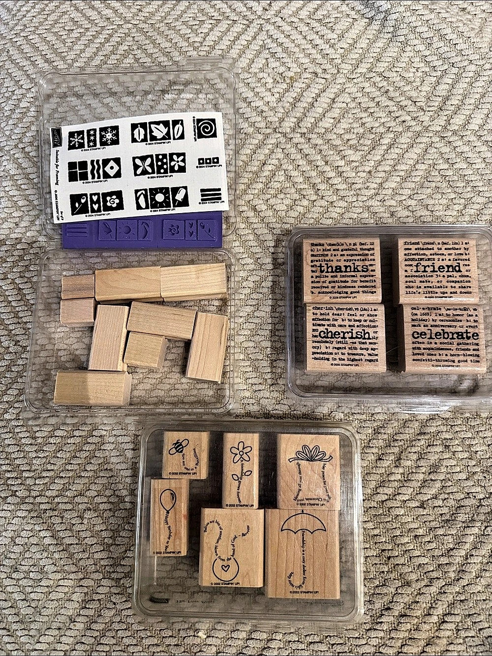 Bundle of 3 Stampin' Up! Stamp sets
Suitable for Framing, the fine print, lexic
